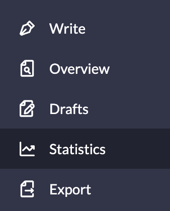 statistics button selected