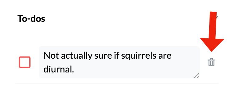 delete todo button