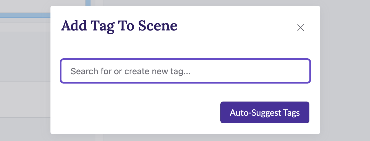 empty add or create tag window