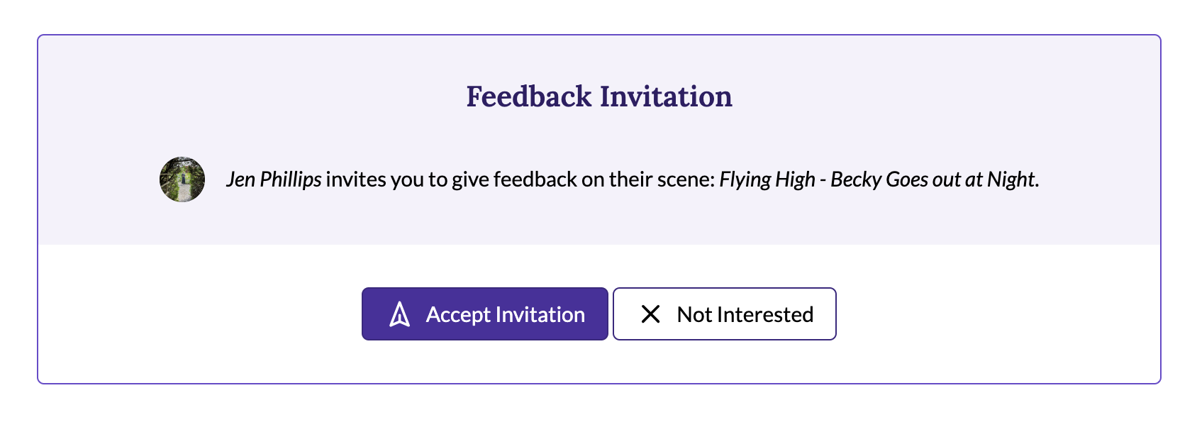 Invitation page