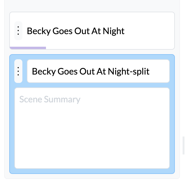 two scenes after splitting