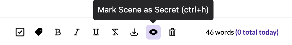 Secret scene button